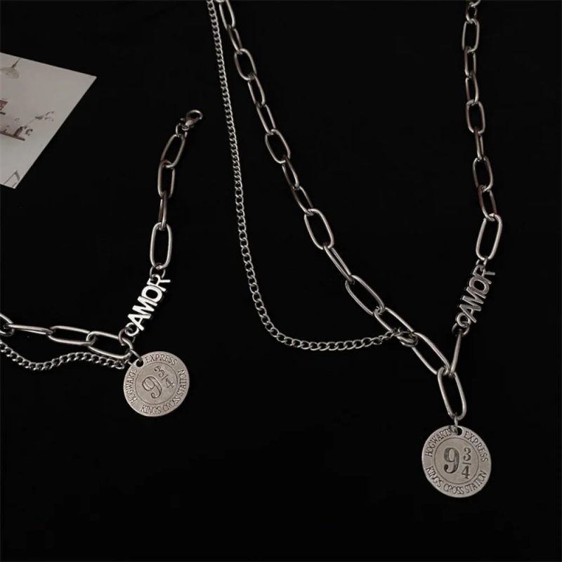 Harry Potter Metal Necklace & Bracelet Set