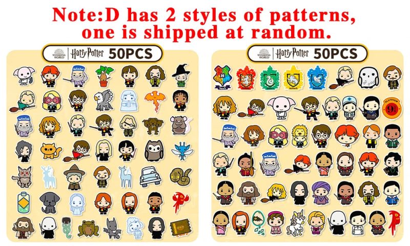 50Pcs Harry Potter Waterproof Stickers – Q Version Cartoon - Image 6