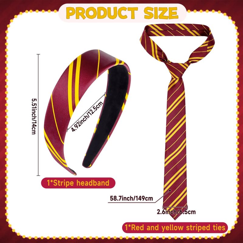 Burgundy and Yellow Striped Headband - Image 2