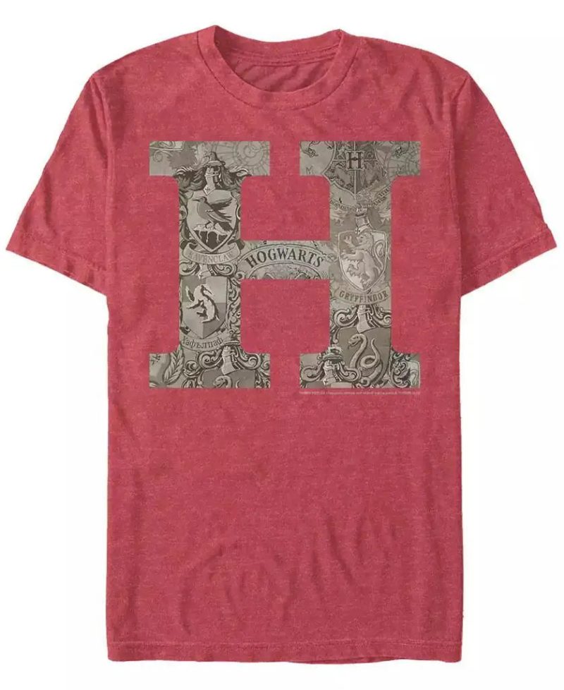 Men's Vintage-Like Hogwarts Short Sleeve Crew T-shirt - Image 3