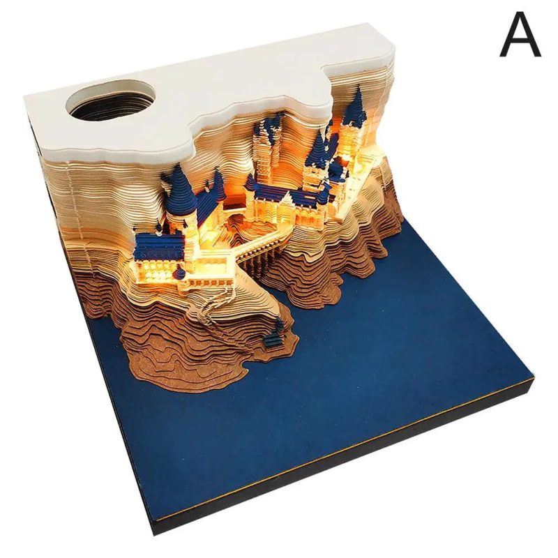 Magic Castle 3D Notepad with 2025 Calendar & LED Light - Image 10