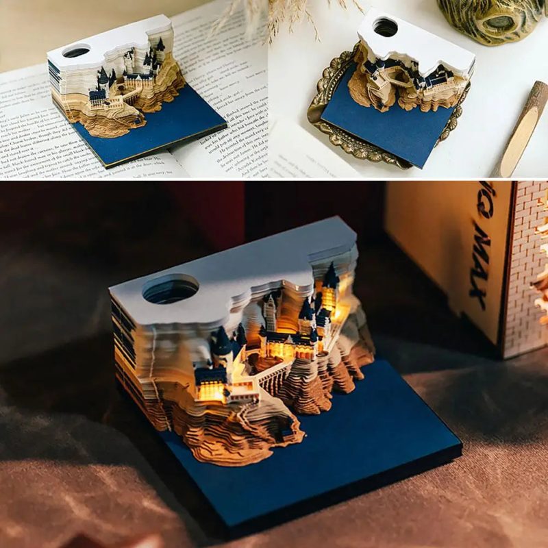 Magic Castle 3D Notepad with 2025 Calendar & LED Light - Image 2